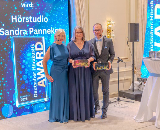 Sandra Panneke bei der Verleihung des deutschen Hörakustik Award 2026.