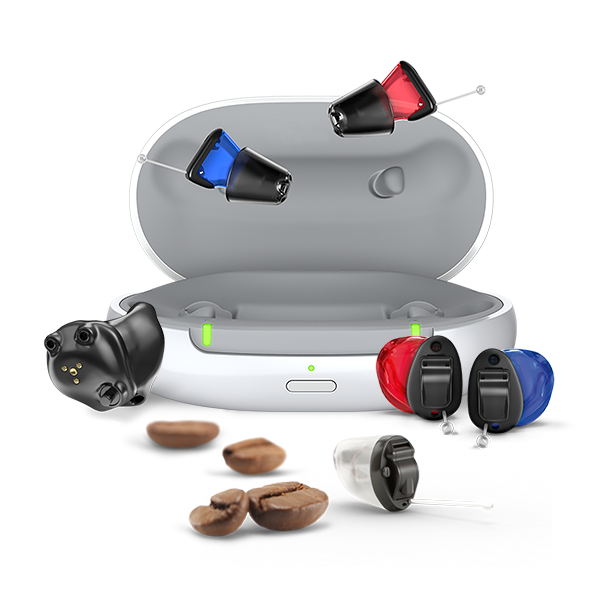 Mehrere Modelle von Im-Ohr-Hörgeräten